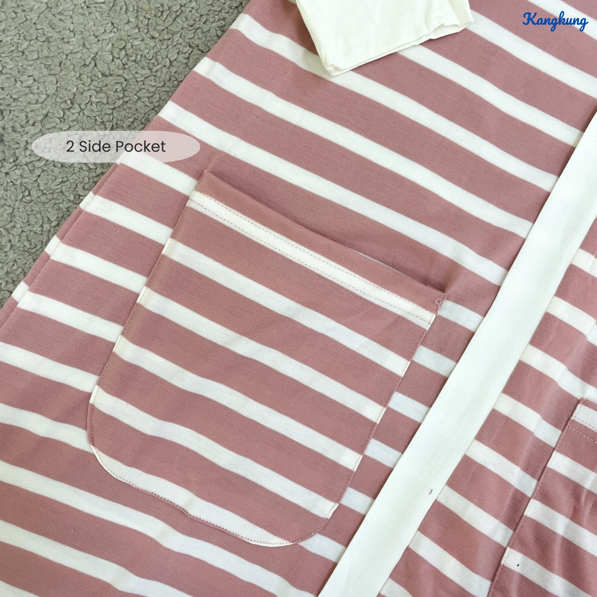 KANGKUNG YAREENA STRIPE PATTERN LONG OPEN CARDIGAN - C1080 (523)