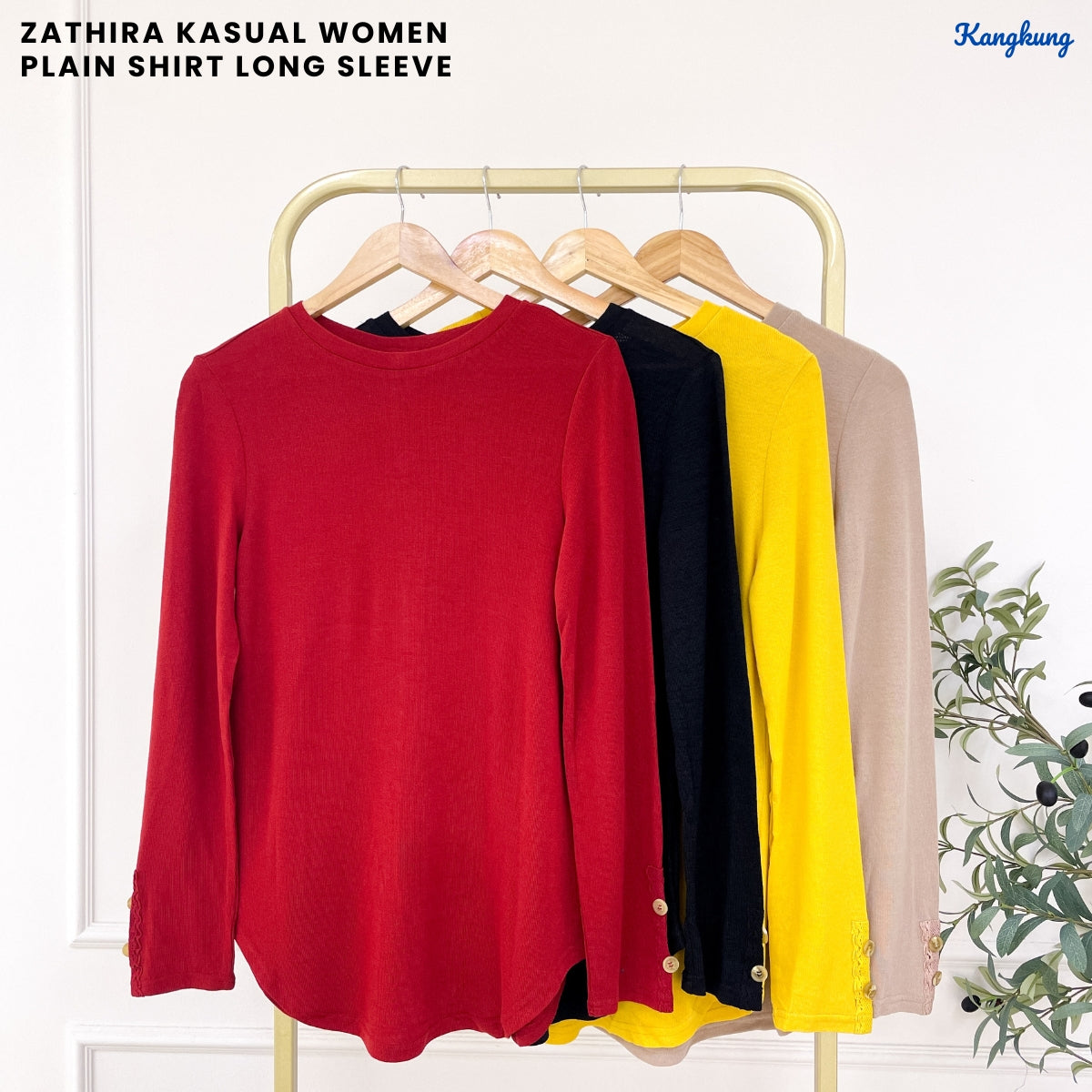 KANGKUNG ZATHIRA KASUAL WOMEN PLAIN LONG SLEEVE - C1079 (426)