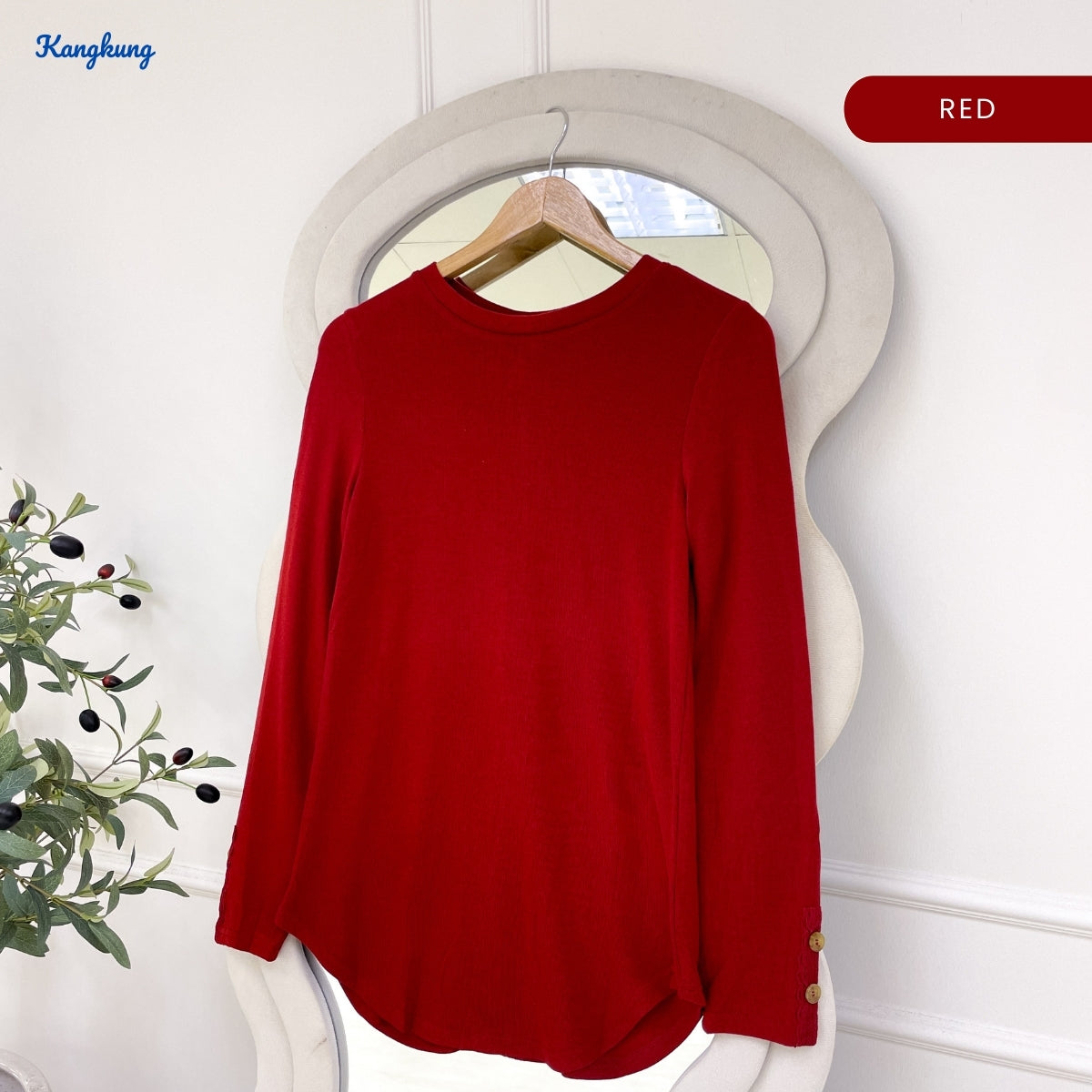 KANGKUNG ZATHIRA KASUAL WOMEN PLAIN LONG SLEEVE - C1079 (426)