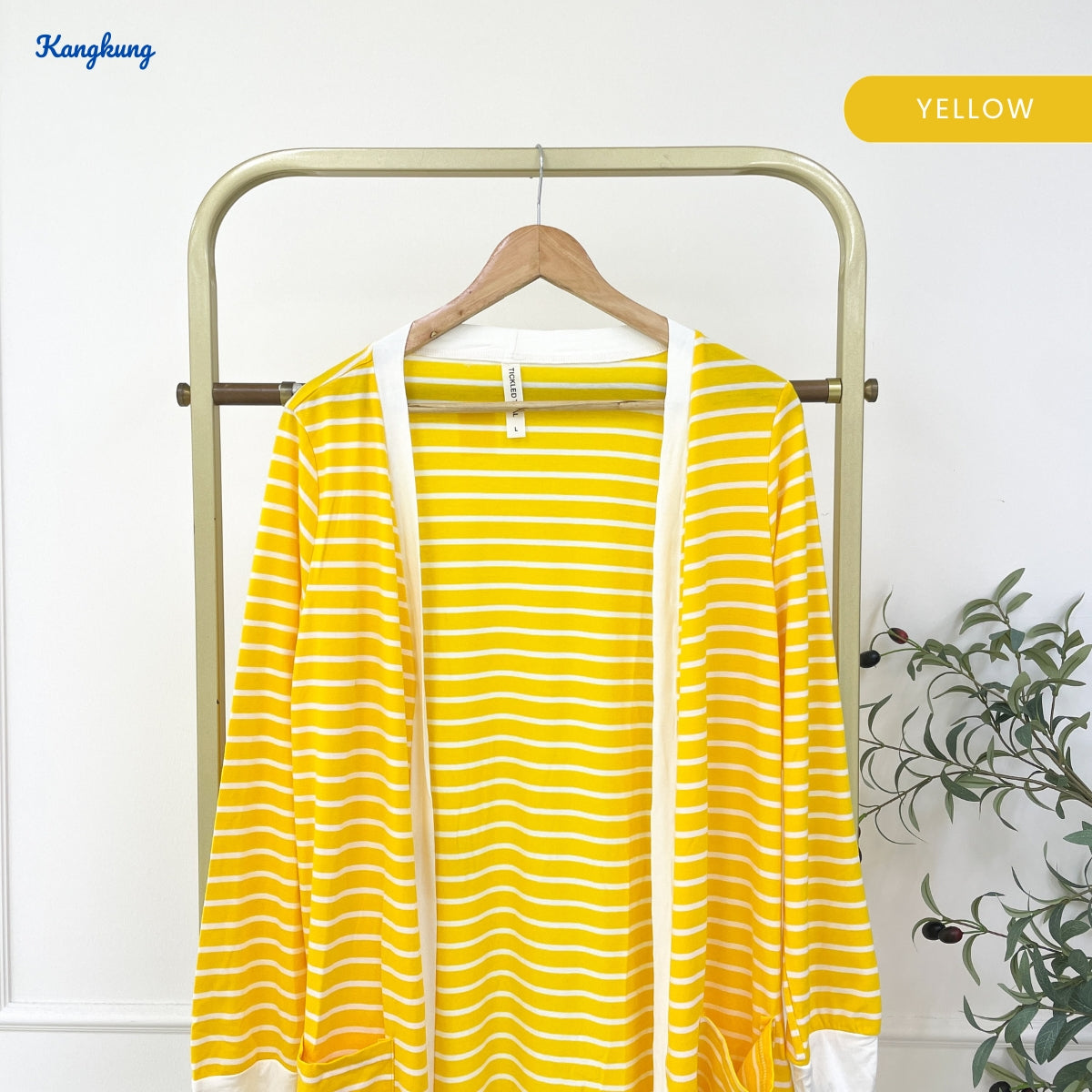 KANGKUNG YAREENA STRIPE PATTERN LONG OPEN CARDIGAN - C1080 (523)