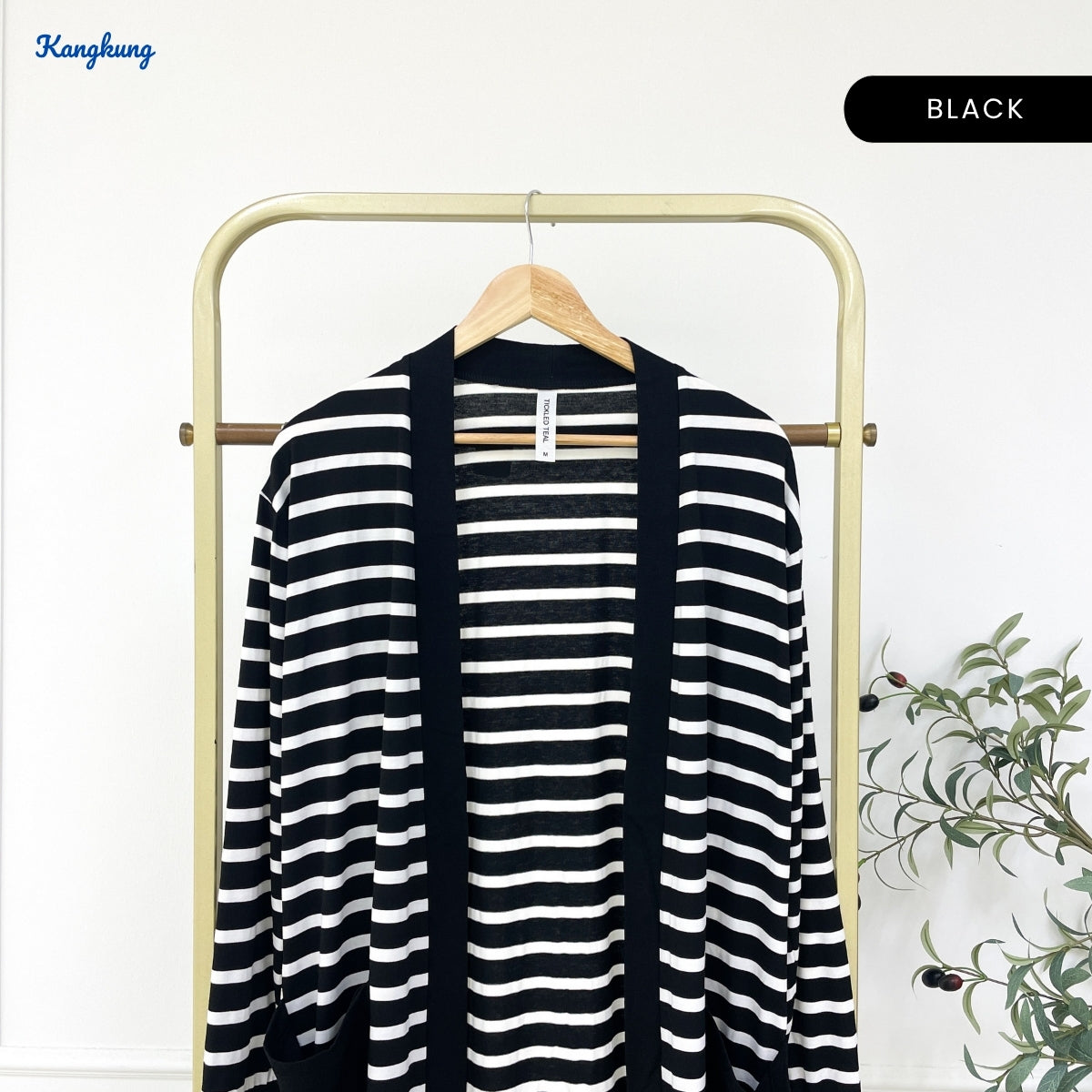 KANGKUNG YAREENA STRIPE PATTERN LONG OPEN CARDIGAN - C1080 (523)