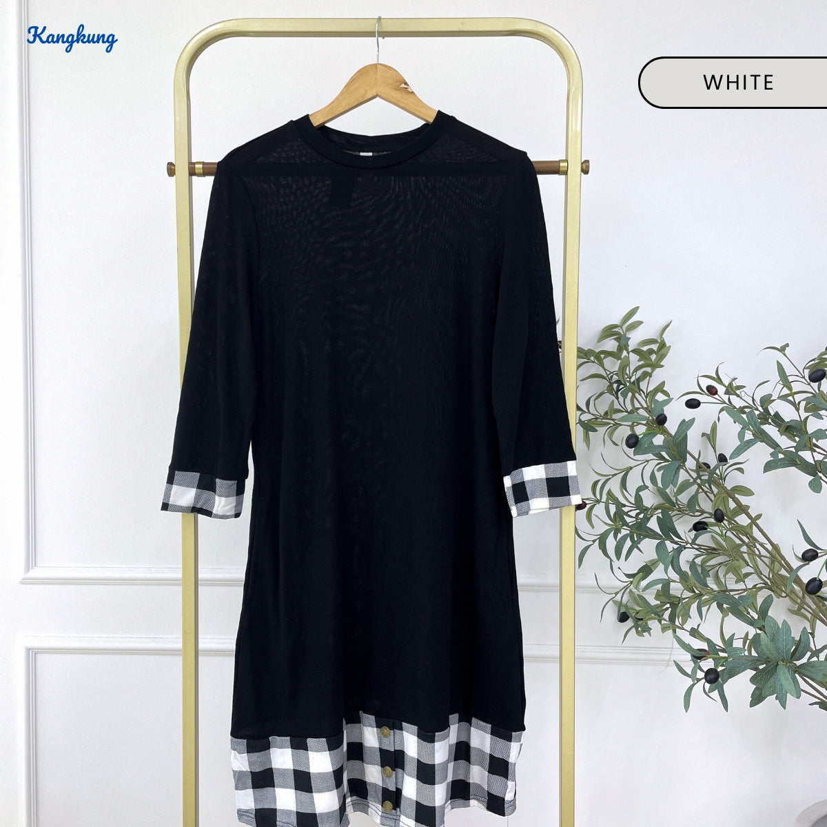 KANGKUNG ARELIA LONG BLOUSE QUARTER SLEEVE - C1078 (448)