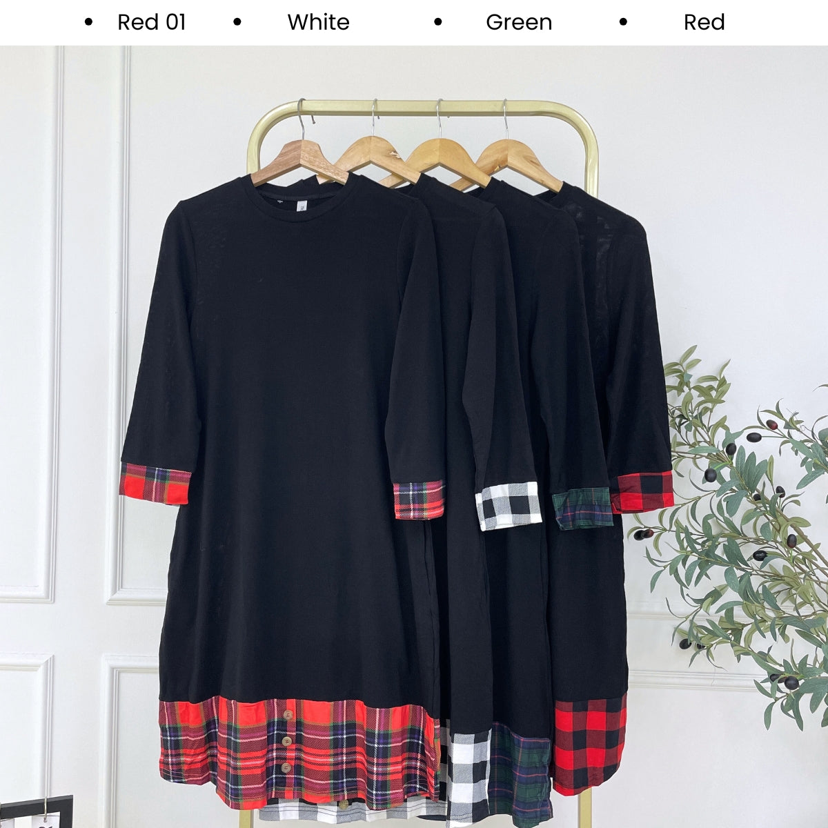 KANGKUNG ARELIA LONG BLOUSE QUARTER SLEEVE - C1078 (448)