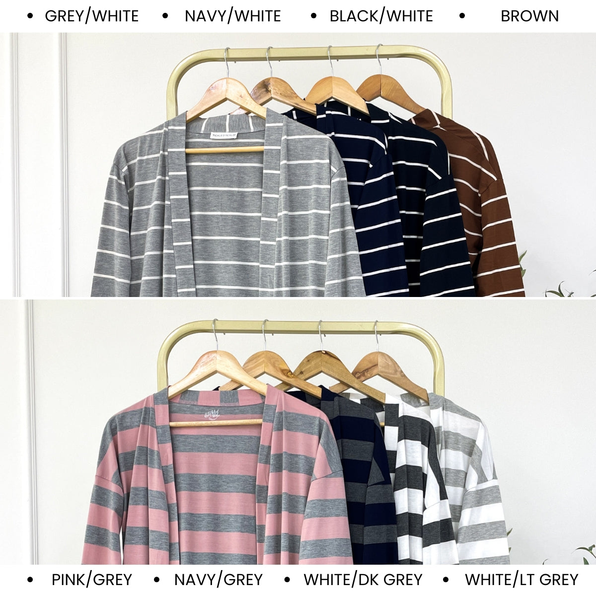KANGKUNG LOFA STRIPE PATTERN LONG OPEN CARDIGAN - C1083