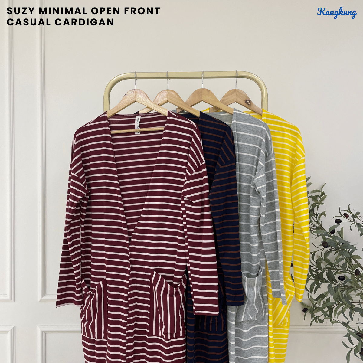 KANGKUNG SUZY MINIMAL OPEN FRONT CASUAL CARDIGAN - C1084