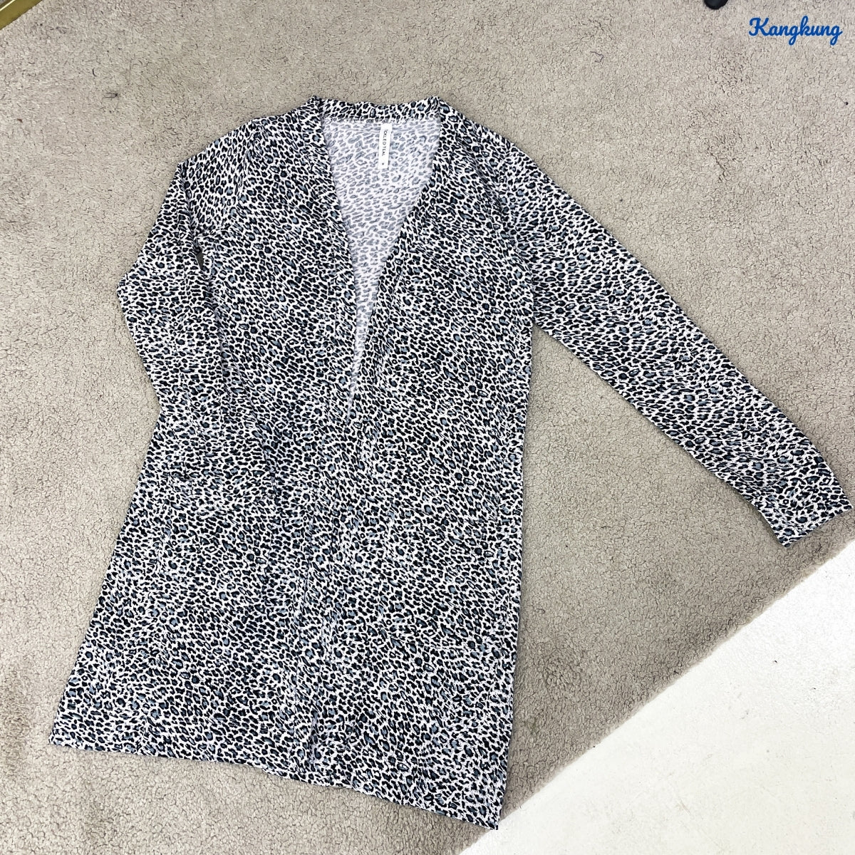KANGKUNG MAIRIA LEPOPARD PATTERN LONG OPEN CARDIGAN - C1085