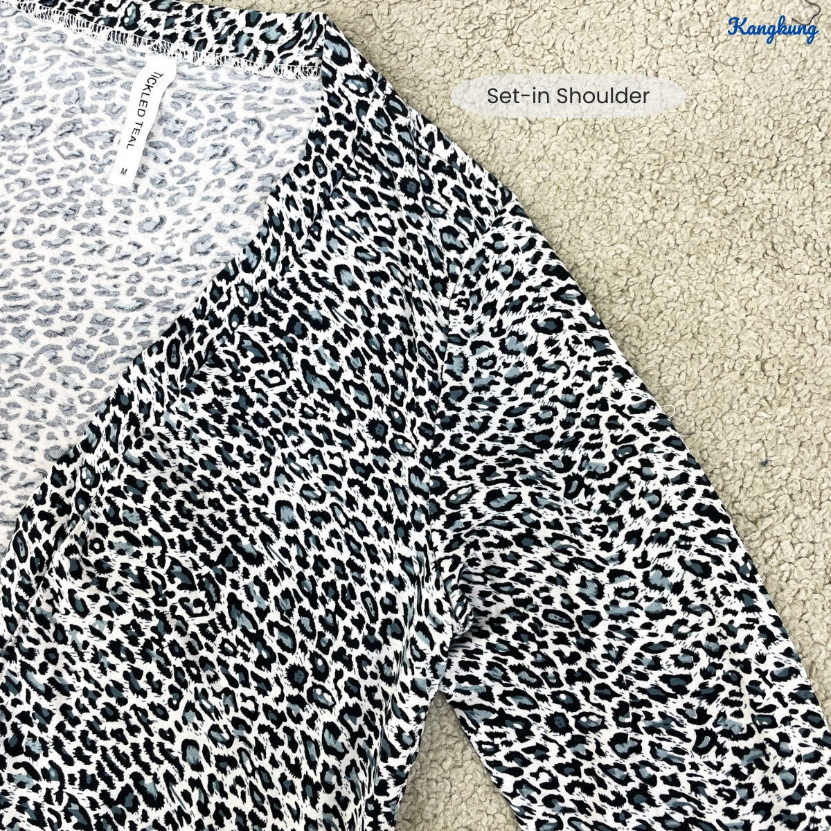 KANGKUNG MAIRIA LEPOPARD PATTERN LONG OPEN CARDIGAN - C1085