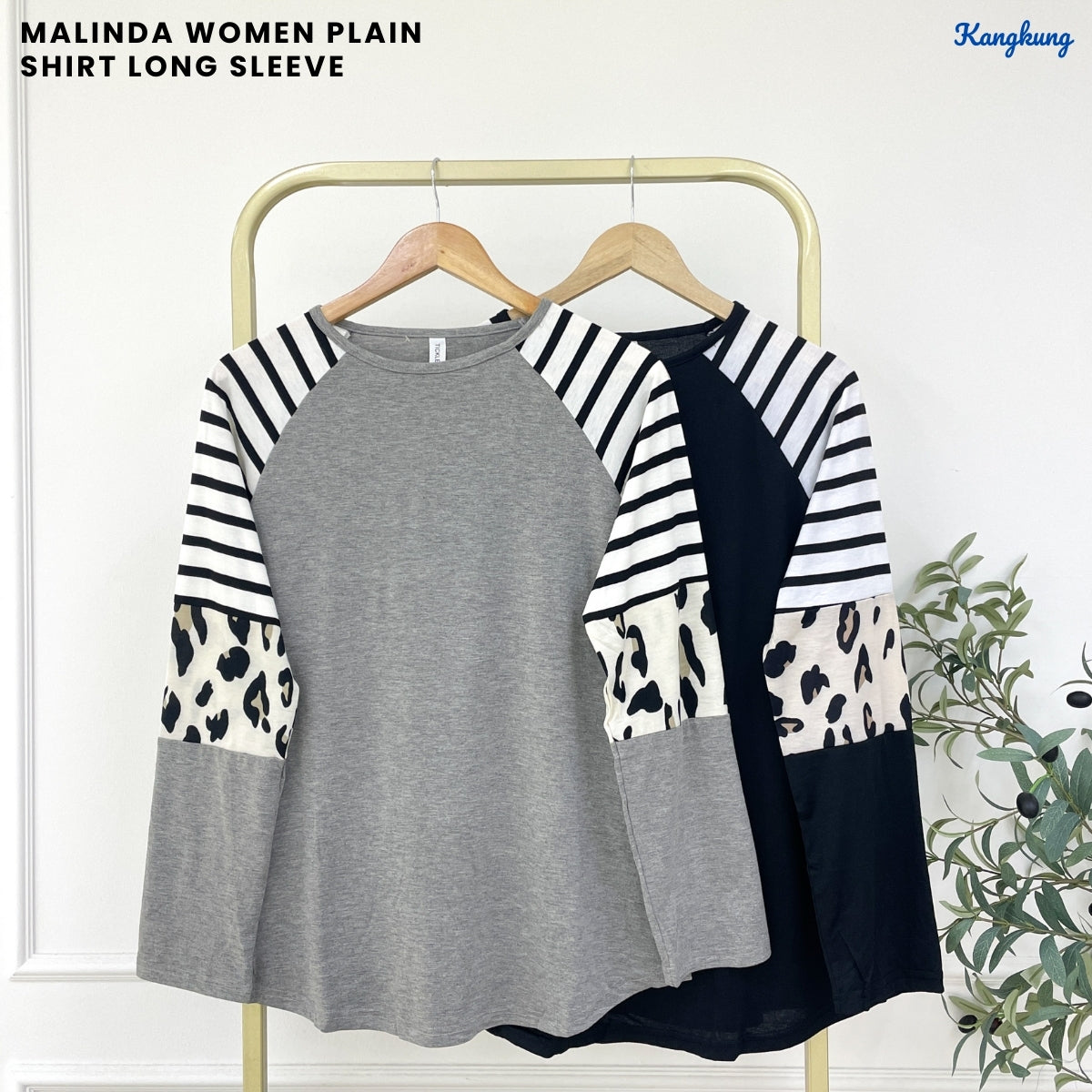 KANGKUNG MALINDA WOMEN KASUAL PLAIN SHIRT LONG SLEEVE - C1086