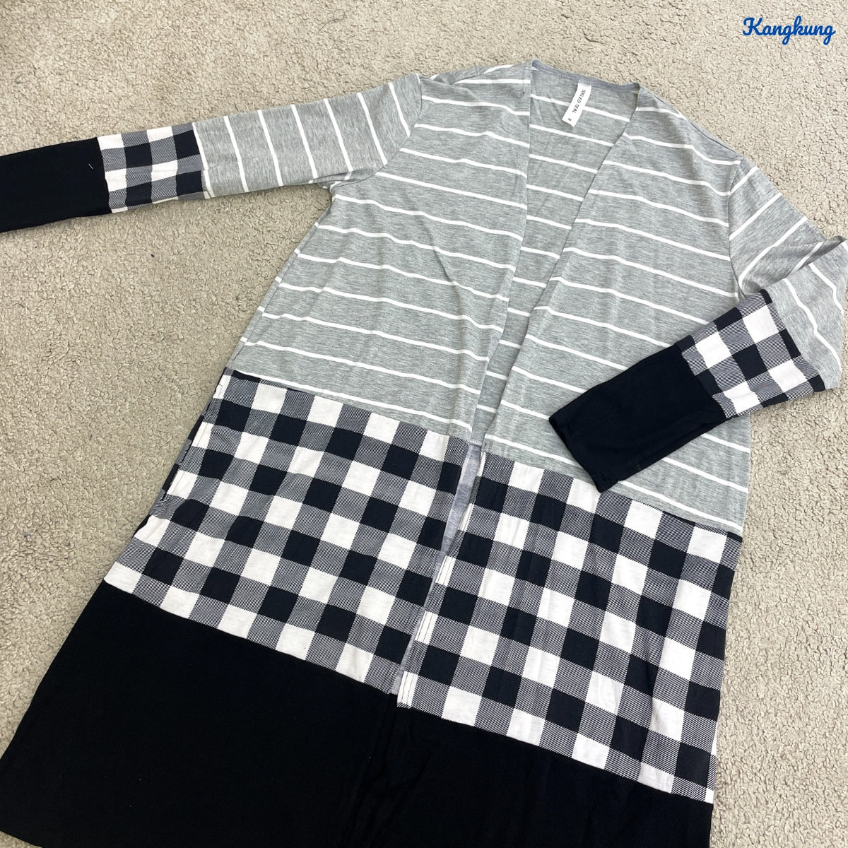 KANGKUNG AIZA KASUAL STRIPE PATTERN CARDIGAN LONG SLEEVE - C1054