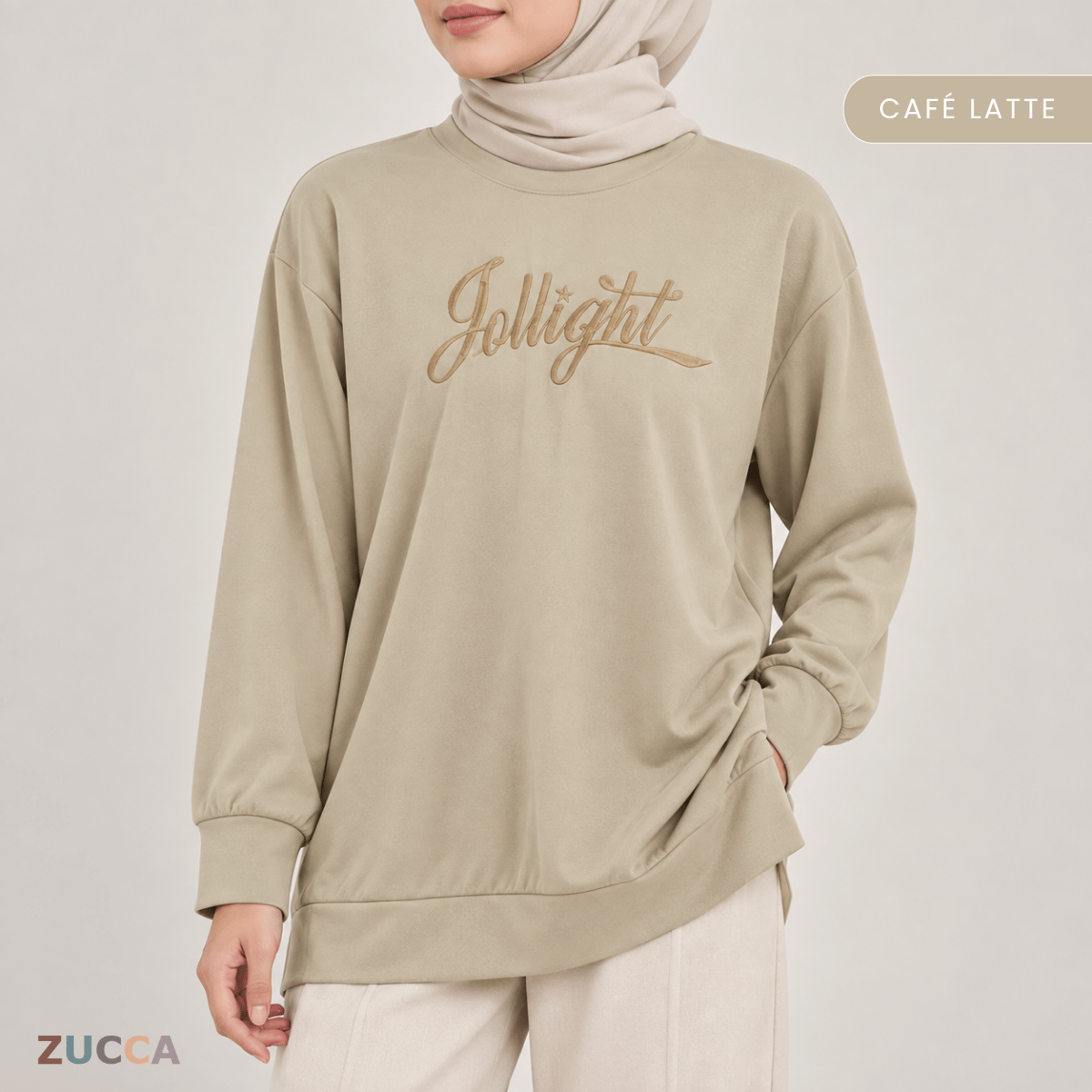 ZUCCA NELLY MINIMAL EMBROIDERED COZY SWEATSHIRT - MA199