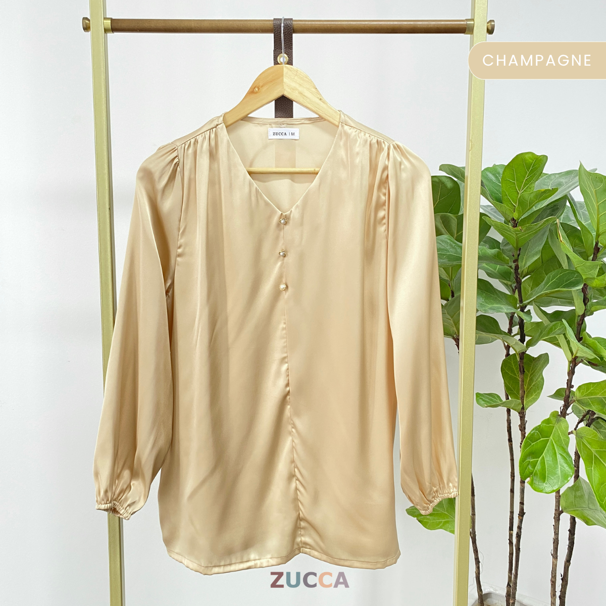 ZUCCA SOLLY PLAIN FULL BUTTON BLOUSE - MA062 KOREAN STYLE