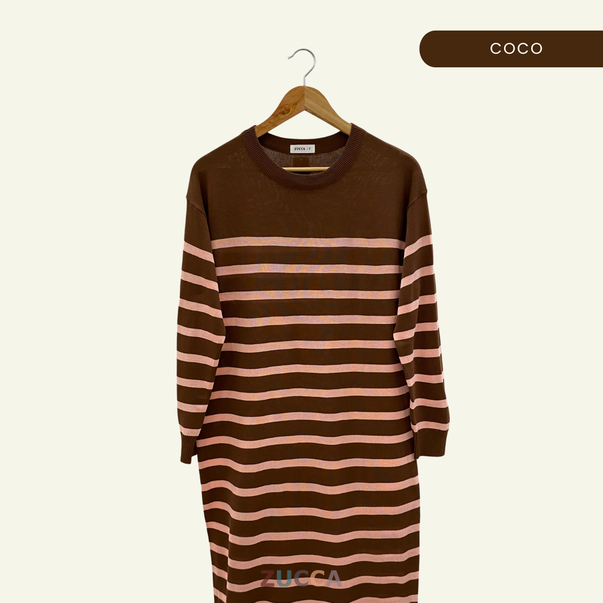 ZUCCA HAURA KNITWEAR DRESS STRIPE WOMEN - DM226 KOREAN STYLE