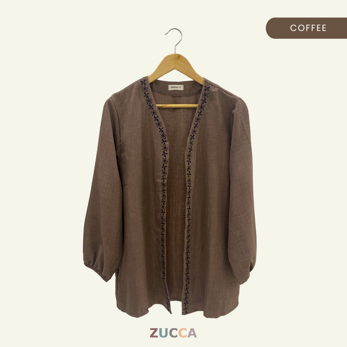 ZUCCA ESKA COTTON EMBROIDERY LONG CARDIGAN - DM201