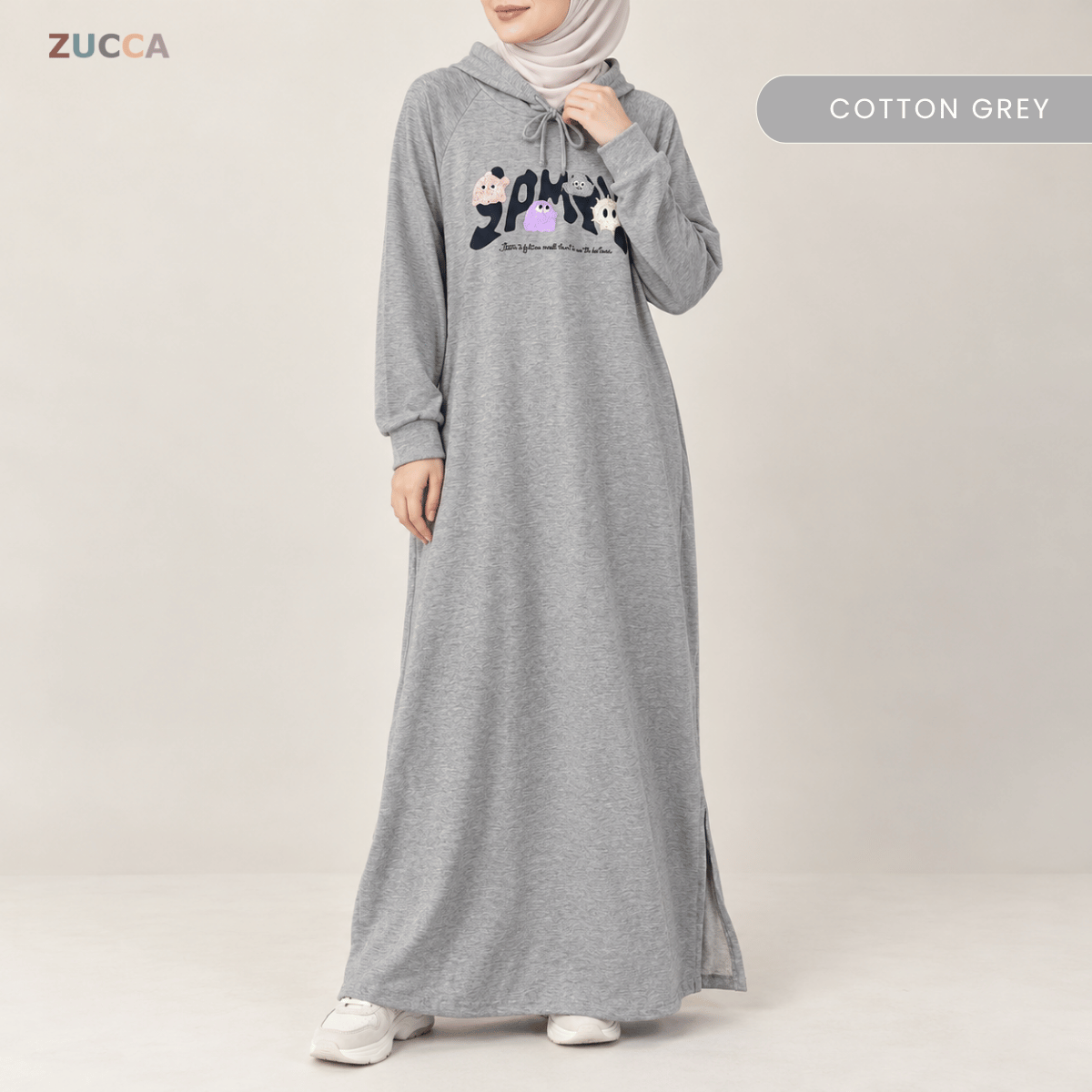 ZUCCA INARA EMBROIDERED MAXI DRESS HOODIE - MA258