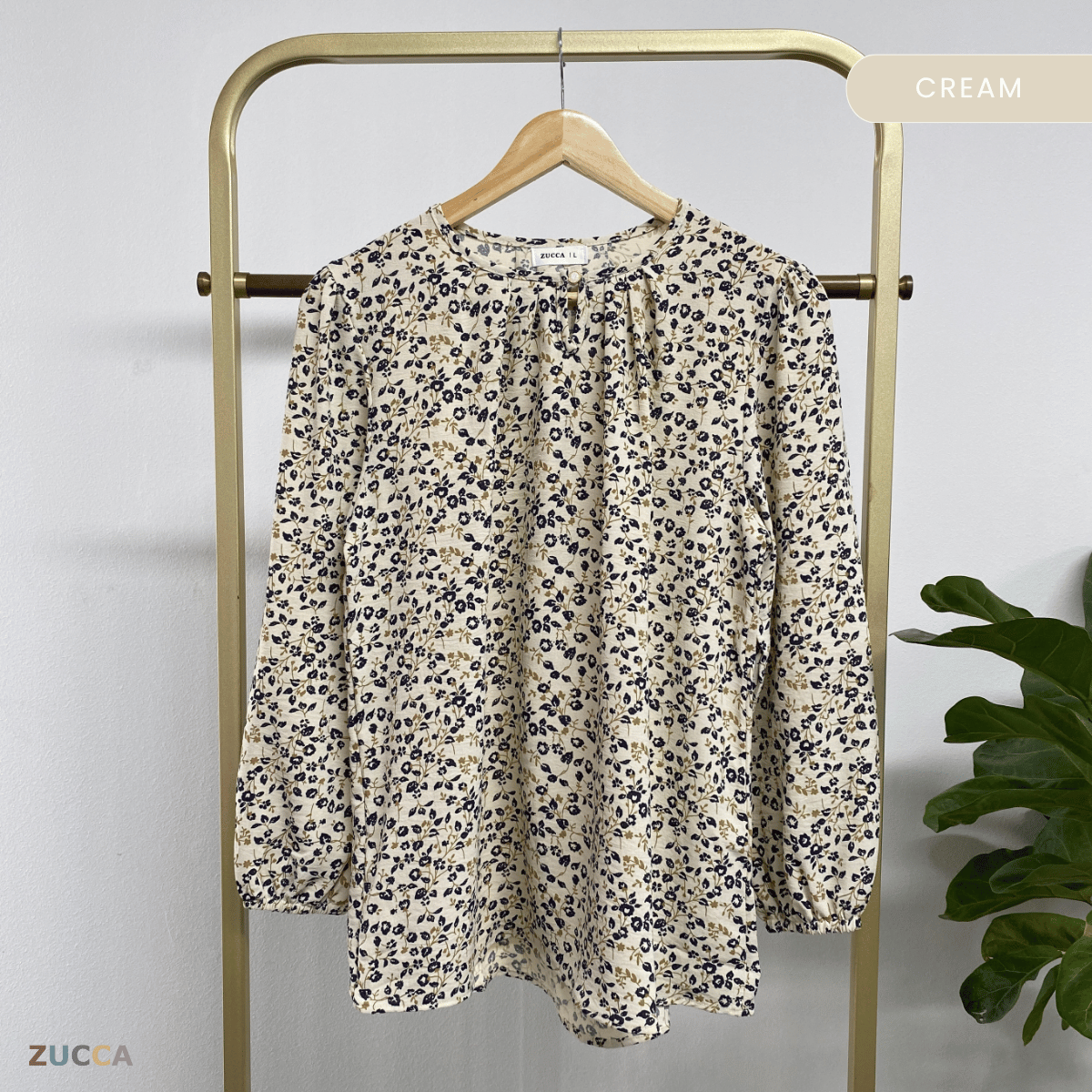 ZUCCA ELLANI BLAUS WANITA KASUAL CORAK PLAID - DM284