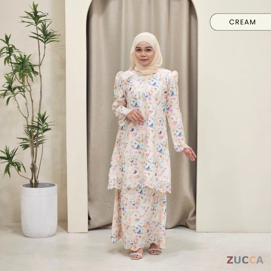 Fatimah Kurung Riau Modern Cotton Sulam - H003