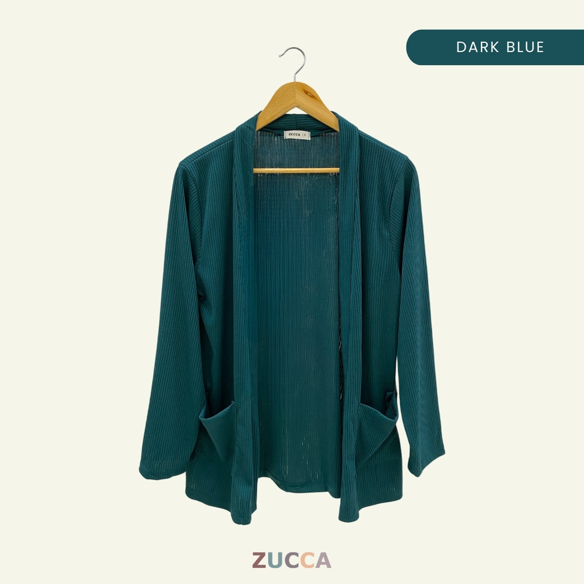 ZUCCA FAHIMA RELAXED FIT RIBBED CARDIGAN - DM128 OUTER BLOUSE