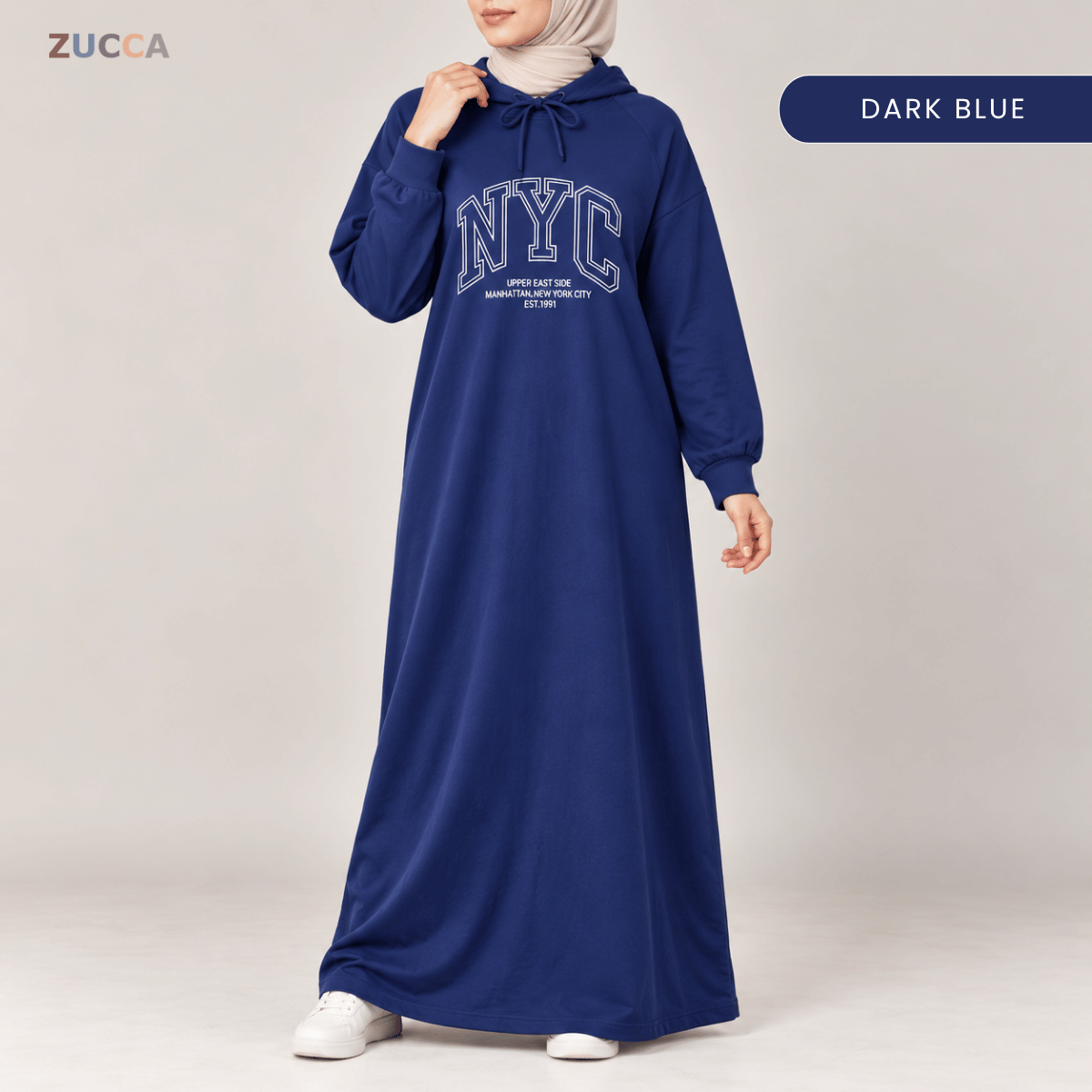 ZUCCA EXORA CASUAL SPORTY HOODIE MAXI DRESS - MA259