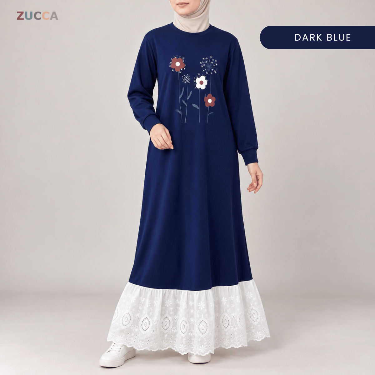 ZUCCA QASEH FLORAL LACE LONG SLEEVE MAXI DRESS  - MA263