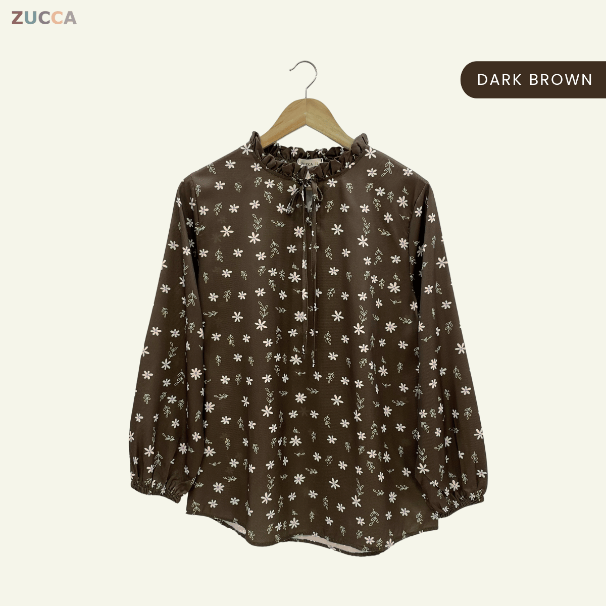 ZUCCA HANISA RUFFLE NECK FLORAL WOMEN BLOUSE - DM091