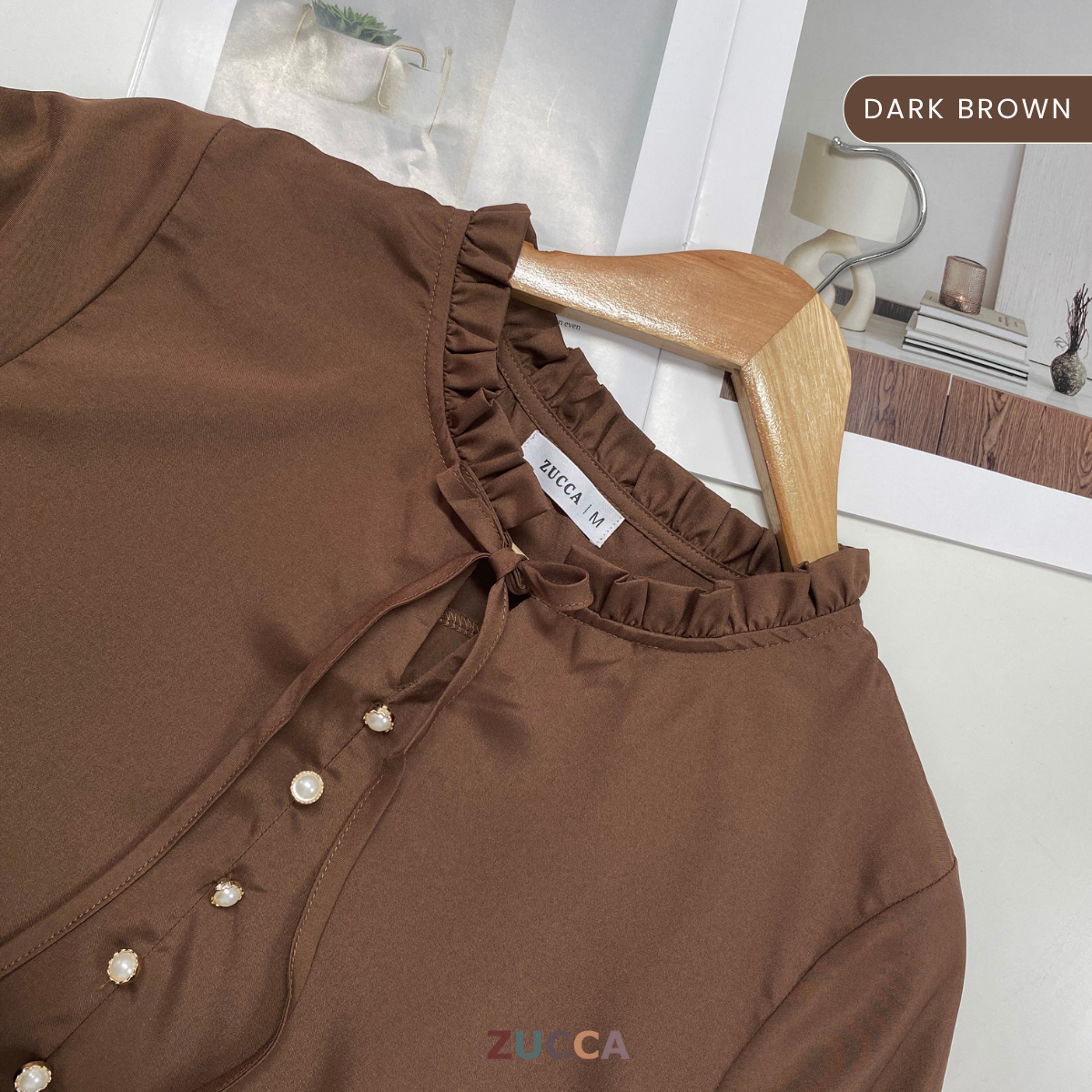 ZUCCA NINIA BLOUS LEHER BERLIPAT TRENDY - MA001