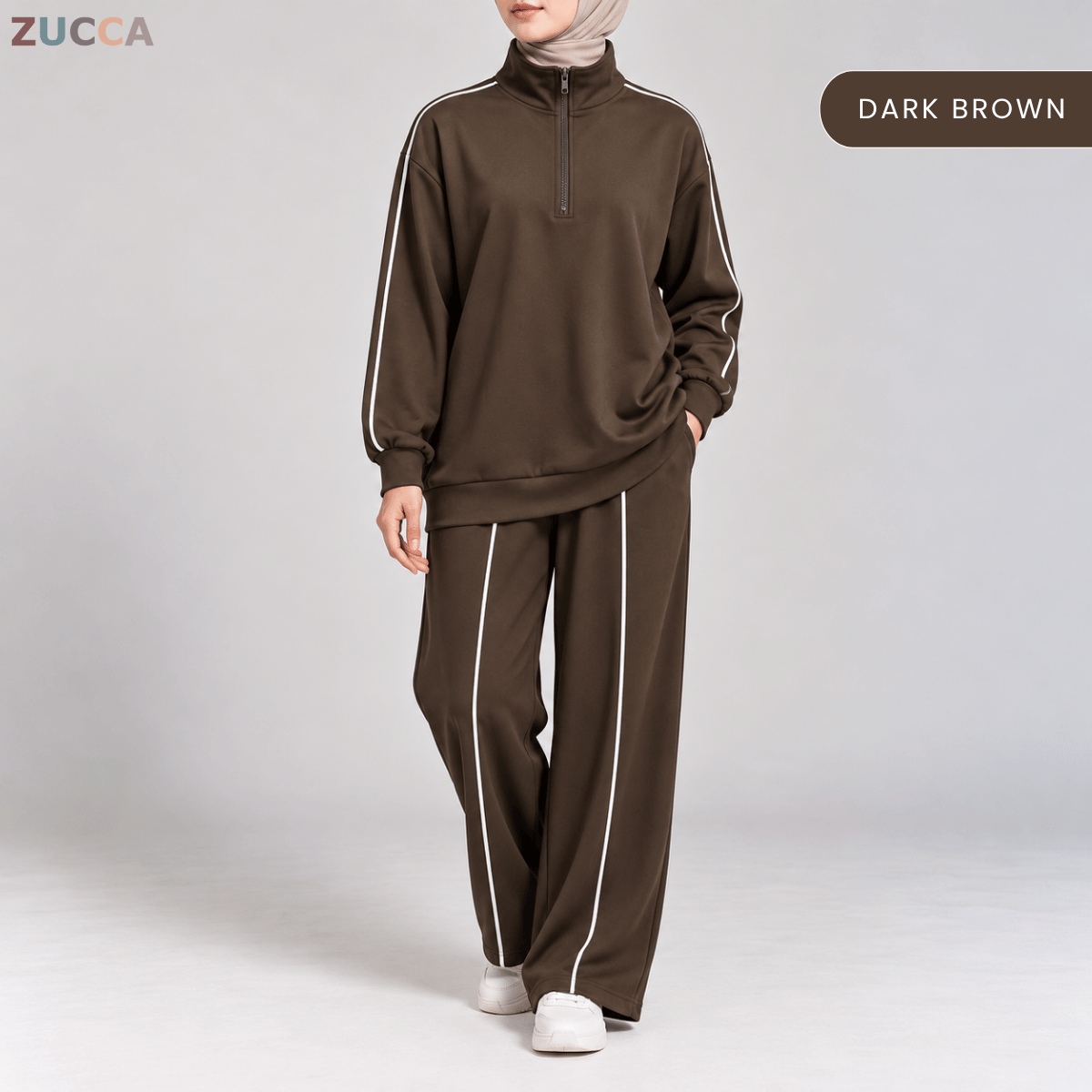 ZUCCA RAVEENA RELAXED CASUAL SPORTY HALF ZIP - MA297