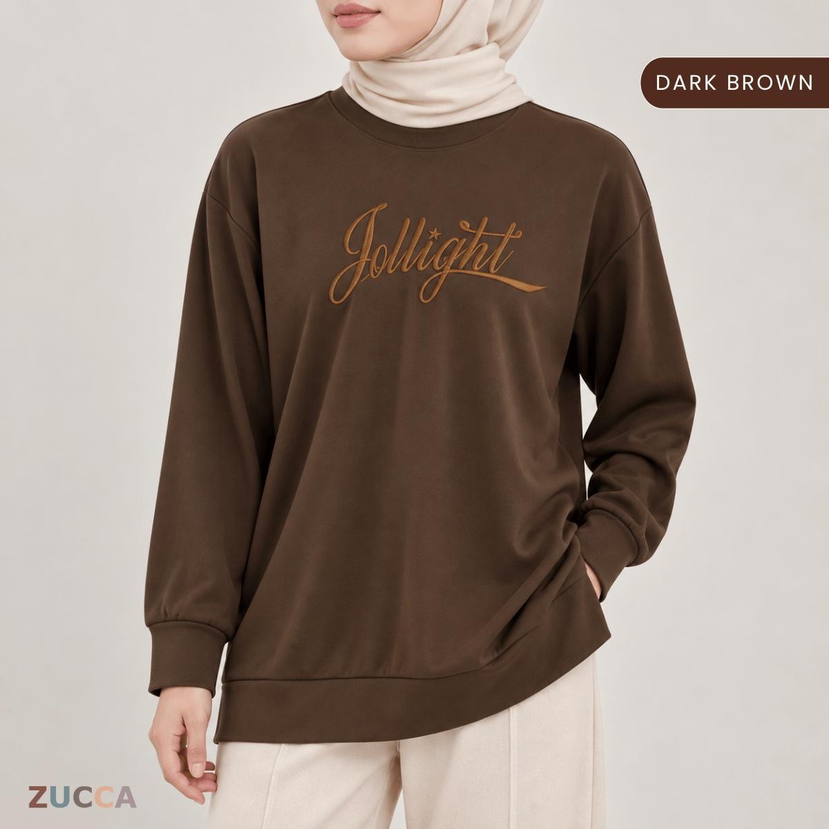 ZUCCA NELLY MINIMAL EMBROIDERED COZY SWEATSHIRT - MA199