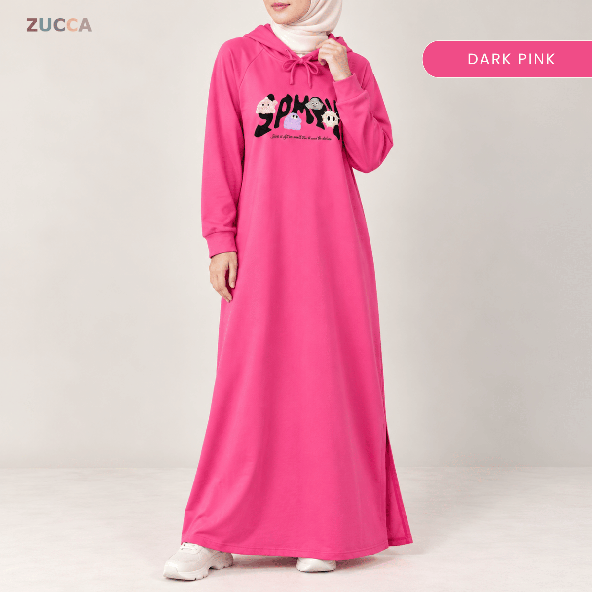 ZUCCA INARA EMBROIDERED MAXI DRESS HOODIE - MA258