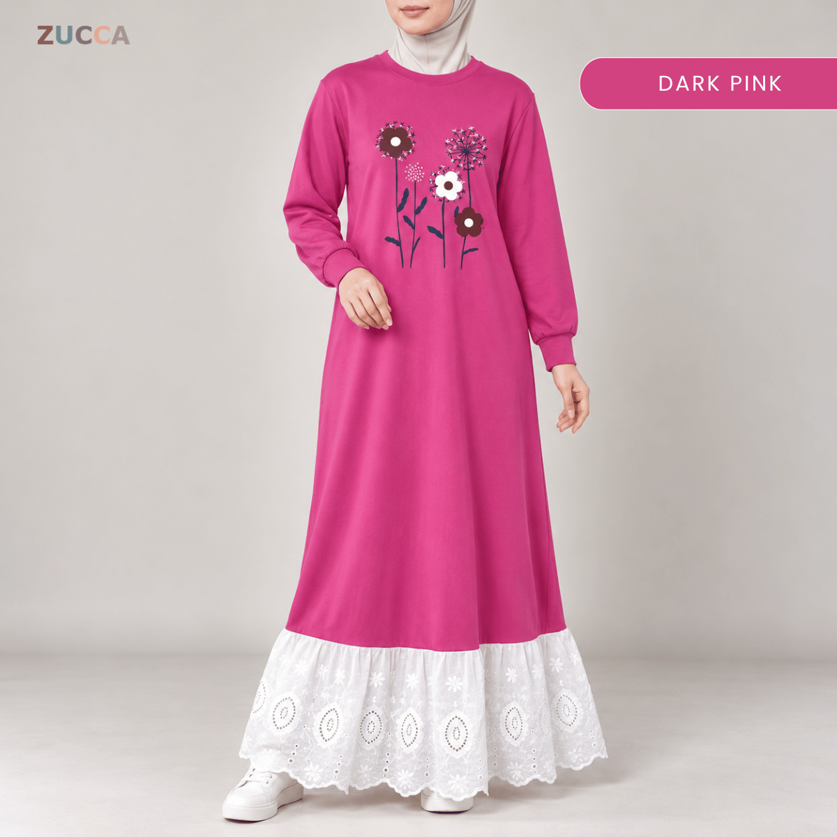 ZUCCA QASEH FLORAL LACE LONG SLEEVE MAXI DRESS  - MA263