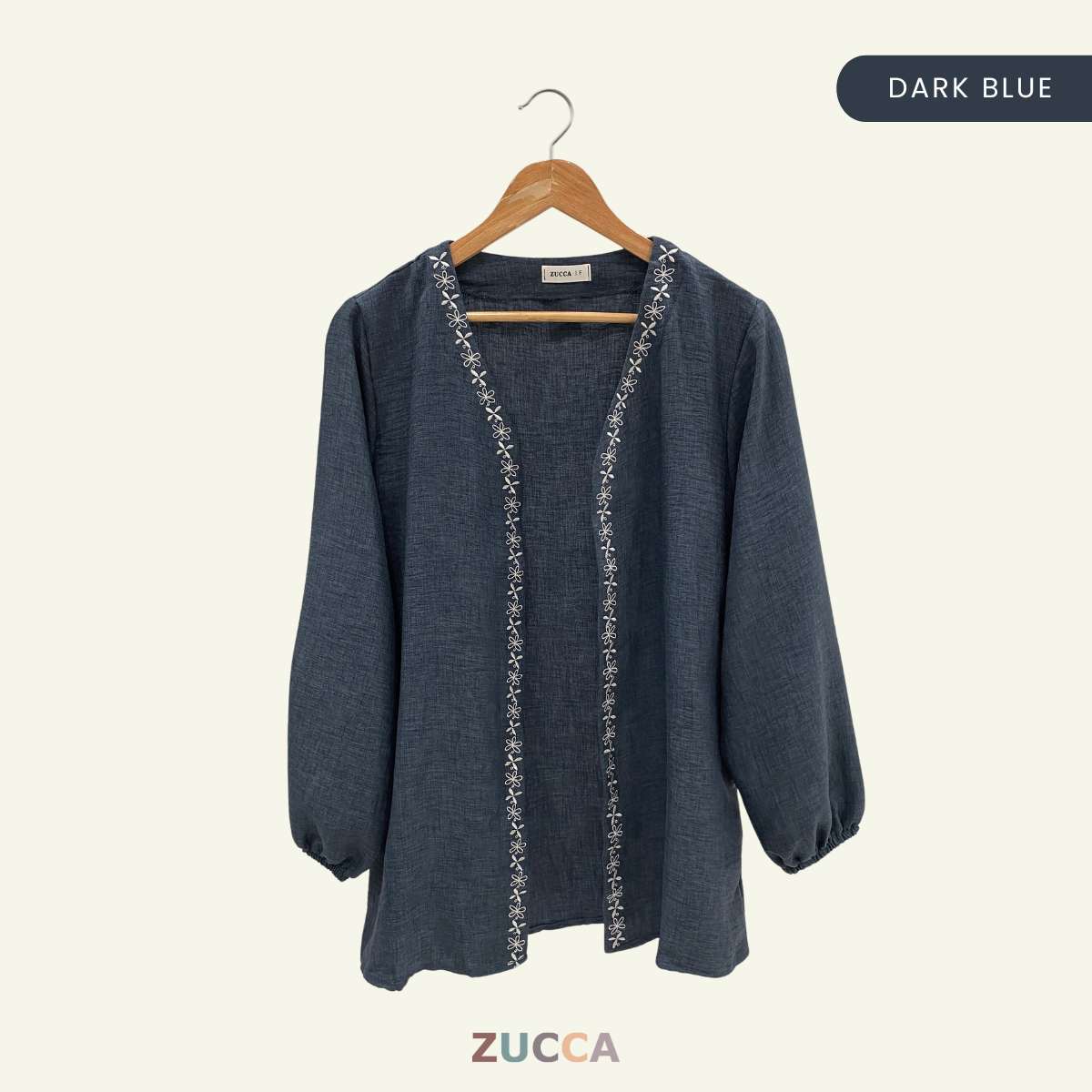 ZUCCA ESKA COTTON EMBROIDERY LONG CARDIGAN - DM201