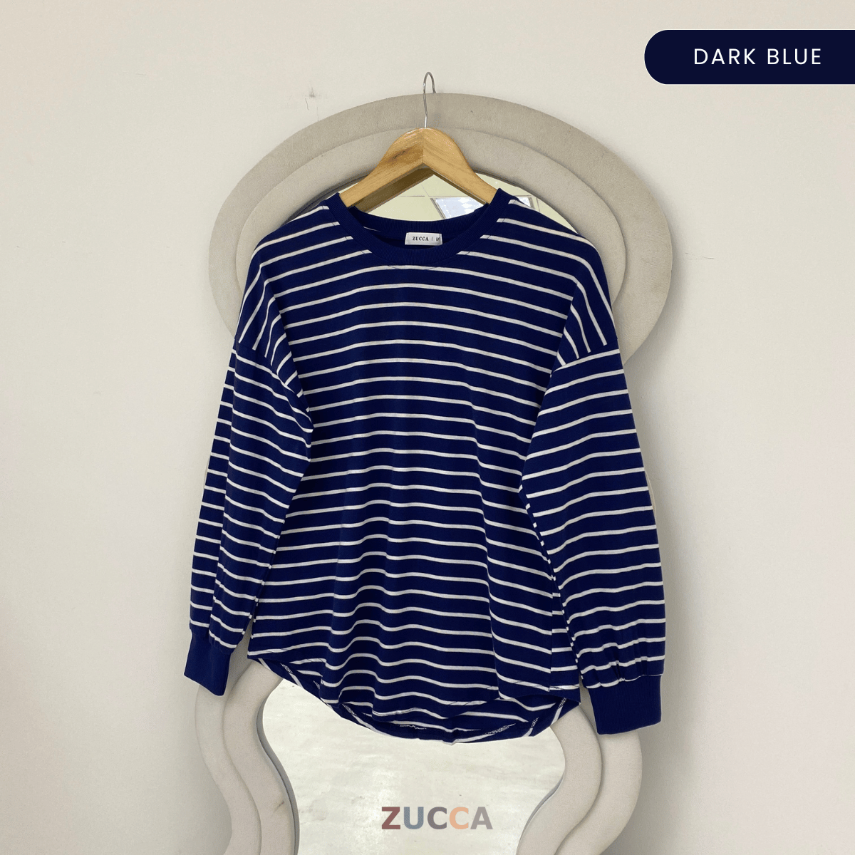 ZUCCA AZUNA CASUAL FINE STRIPE LONG SLEEVE TOP - MA172
