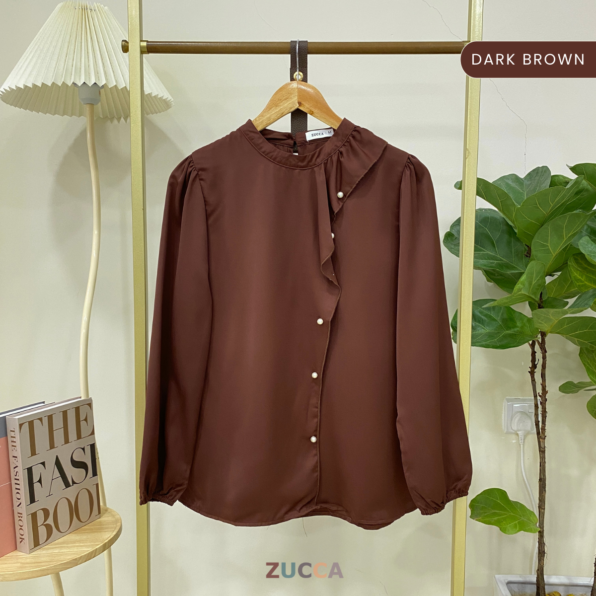 ZUCCA VANIA RUFFLED PEARL DETAIL WOMEN BLOUSE - MA014