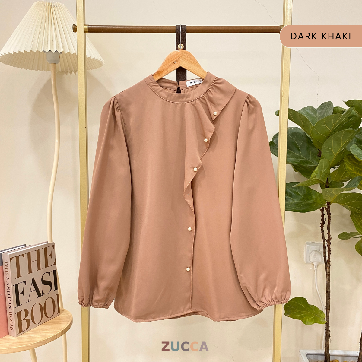 ZUCCA VANIA RUFFLED PEARL DETAIL WOMEN BLOUSE - MA014