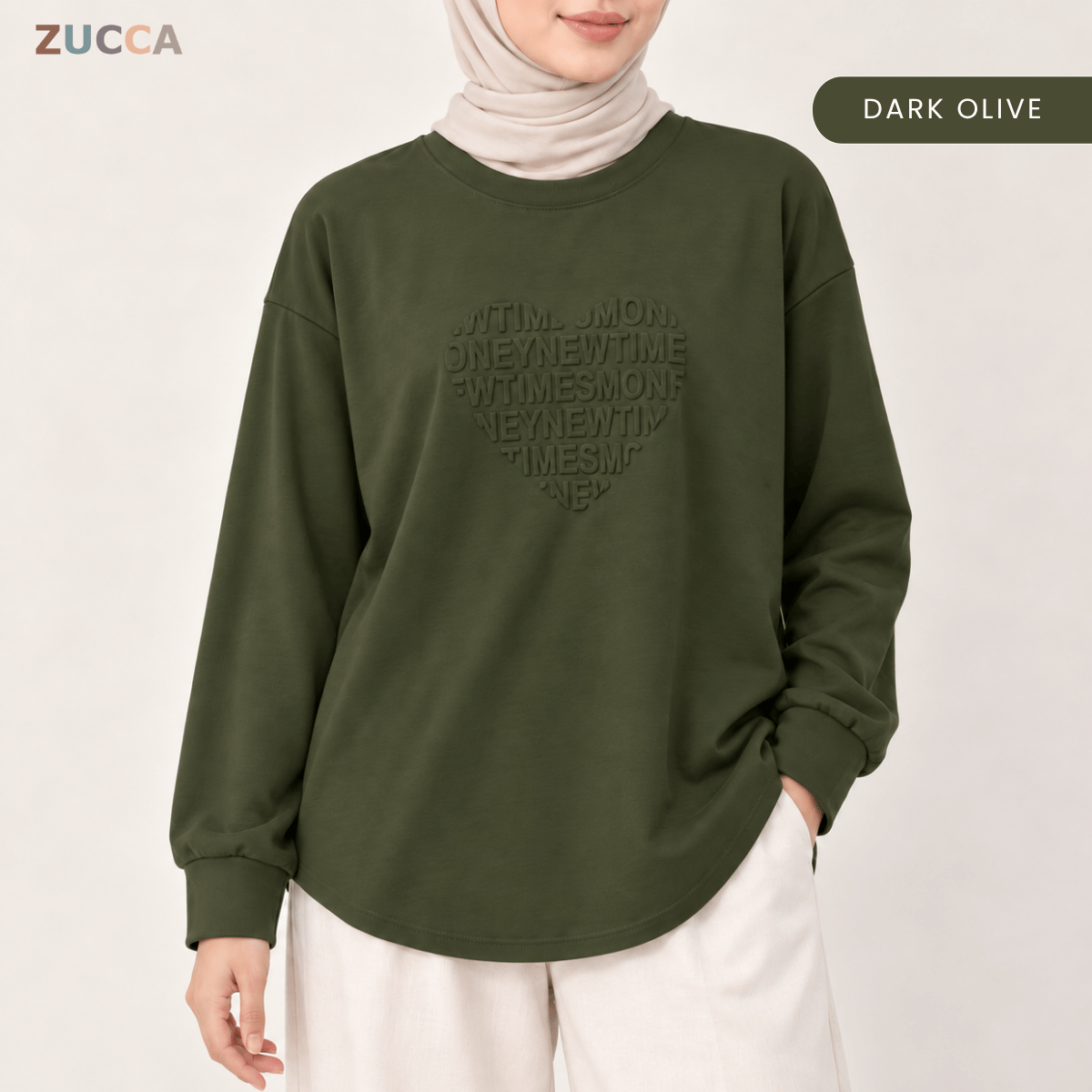 ZUCCA MALIA MINIMAL HEART SHAPE EMBOSSED MODEST TOP - MA183