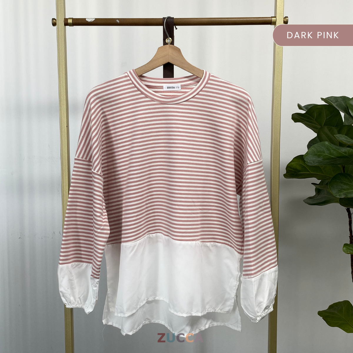 ZUCCA LIANA STRIPED CONTRAST HEM COTTON SHIRT - MA043