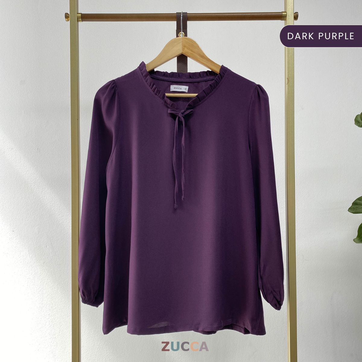 ZUCCA CELIA RUFFLED NECK WOMEN BLOUSE - MA029A BLOUSE WITH TIE-NECK