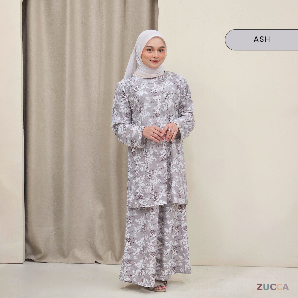 Edrin Printed Floral Baju Kurung SH002