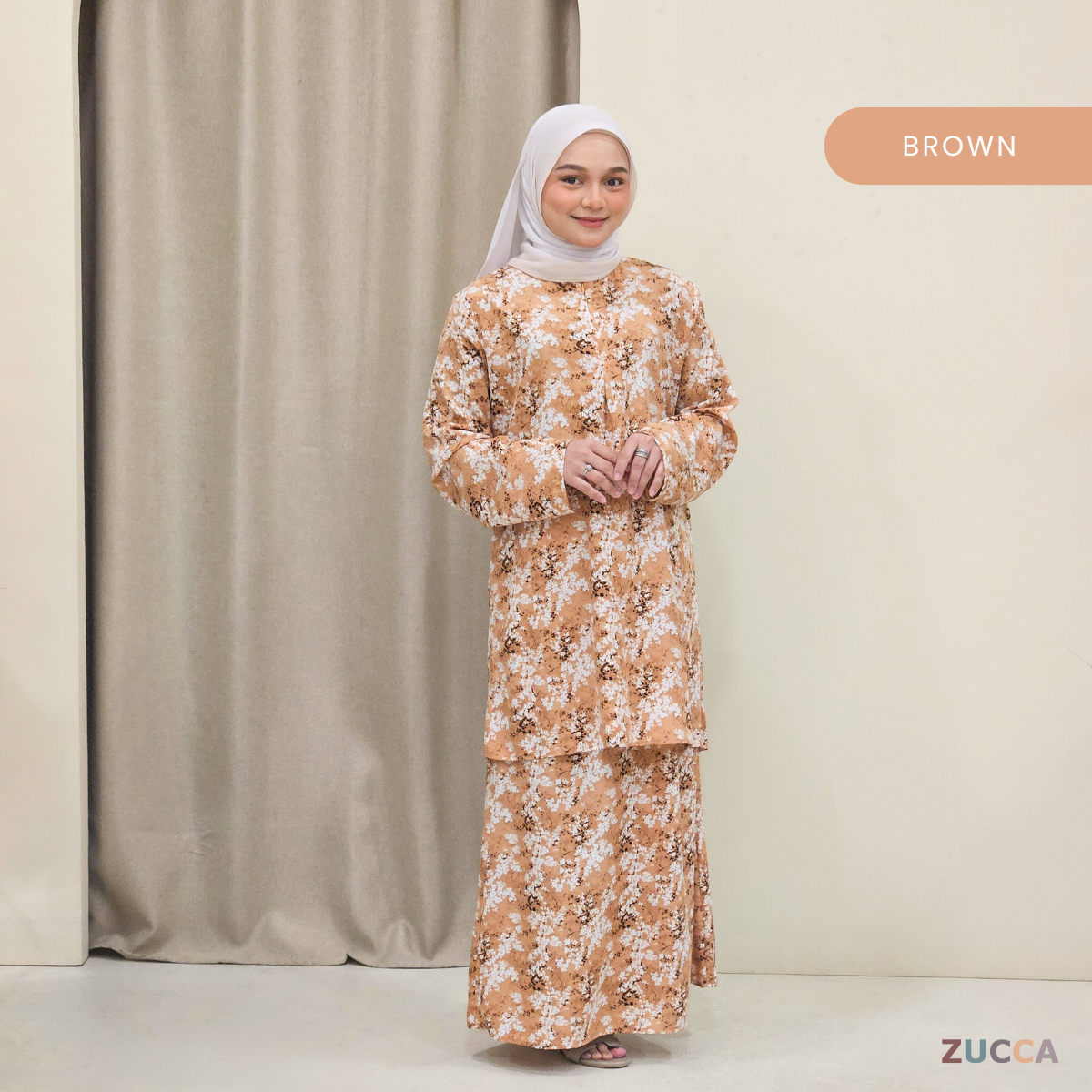 Edrin Printed Floral Baju Kurung SH002