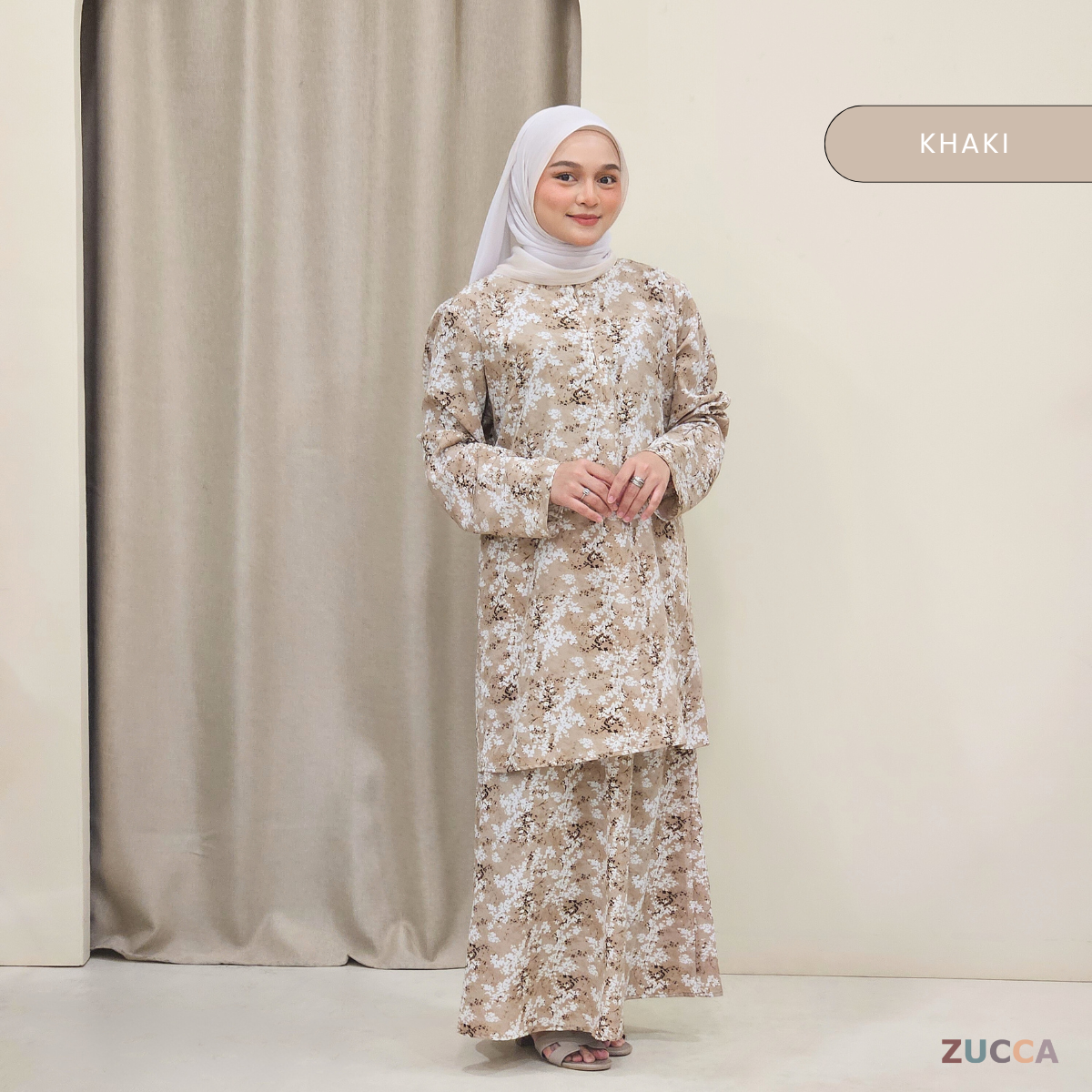 Edrin Printed Floral Baju Kurung SH002