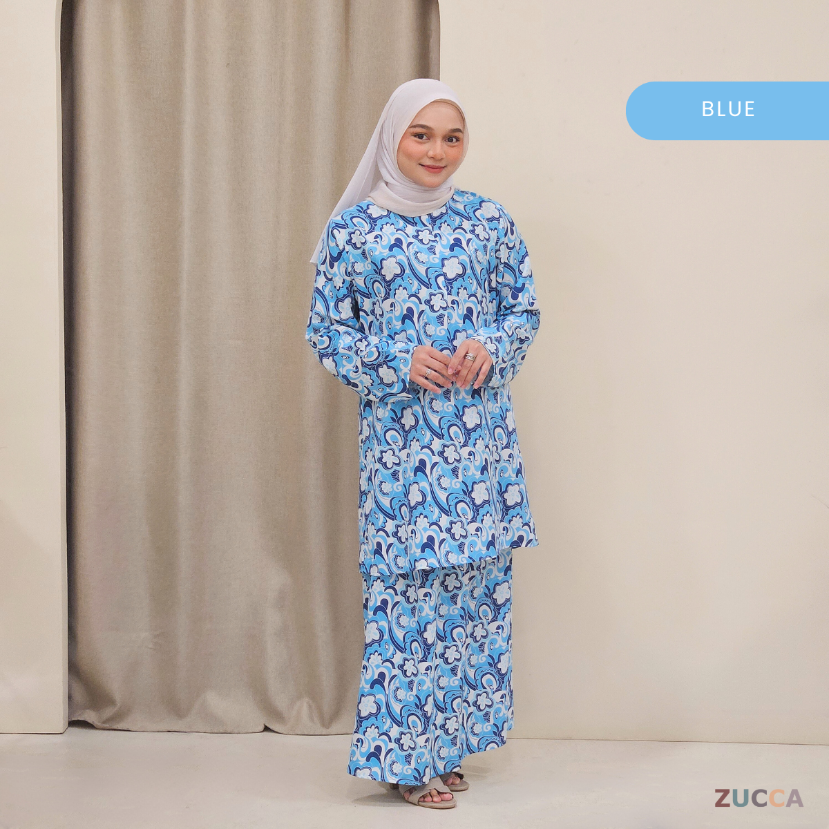 Edrin Printed Floral Baju Kurung SH002