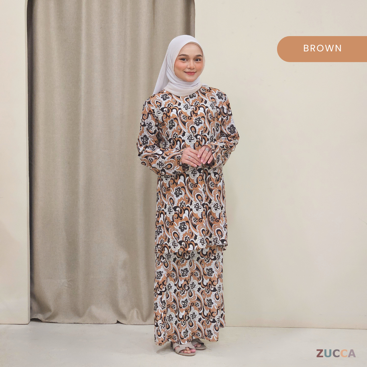 Edrin Printed Floral Baju Kurung SH002