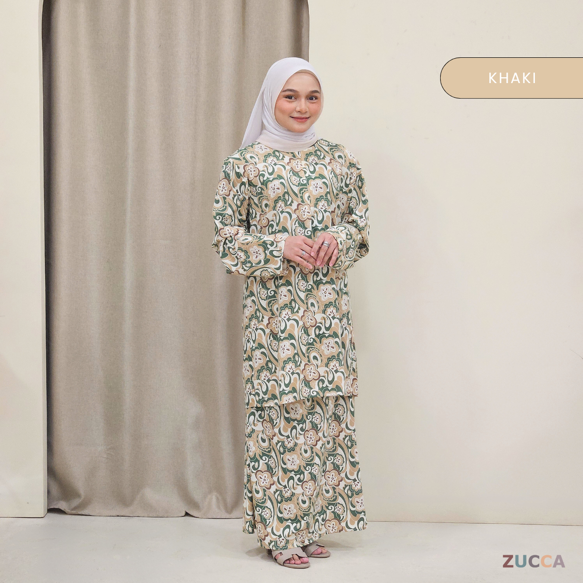 Edrin Printed Floral Baju Kurung SH002