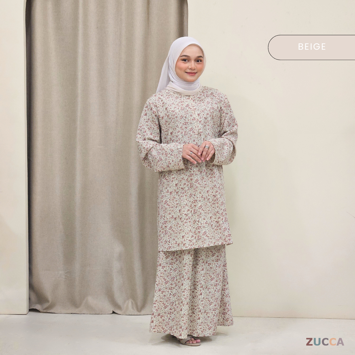 Edrin Printed Floral Baju Kurung SH002