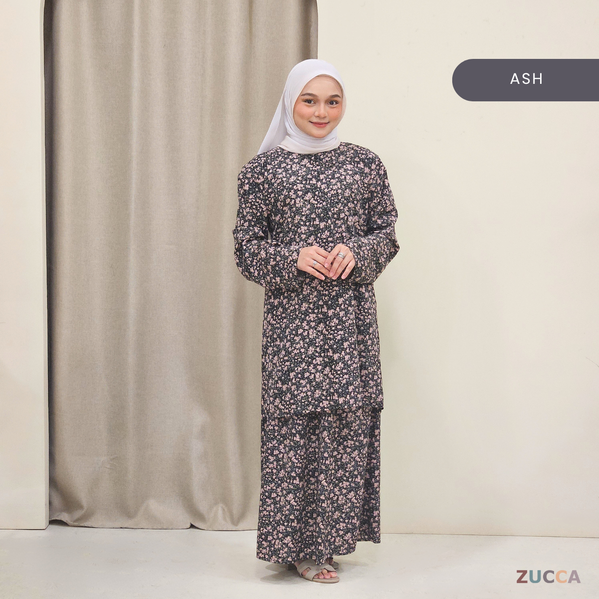 Edrin Printed Floral Baju Kurung SH002