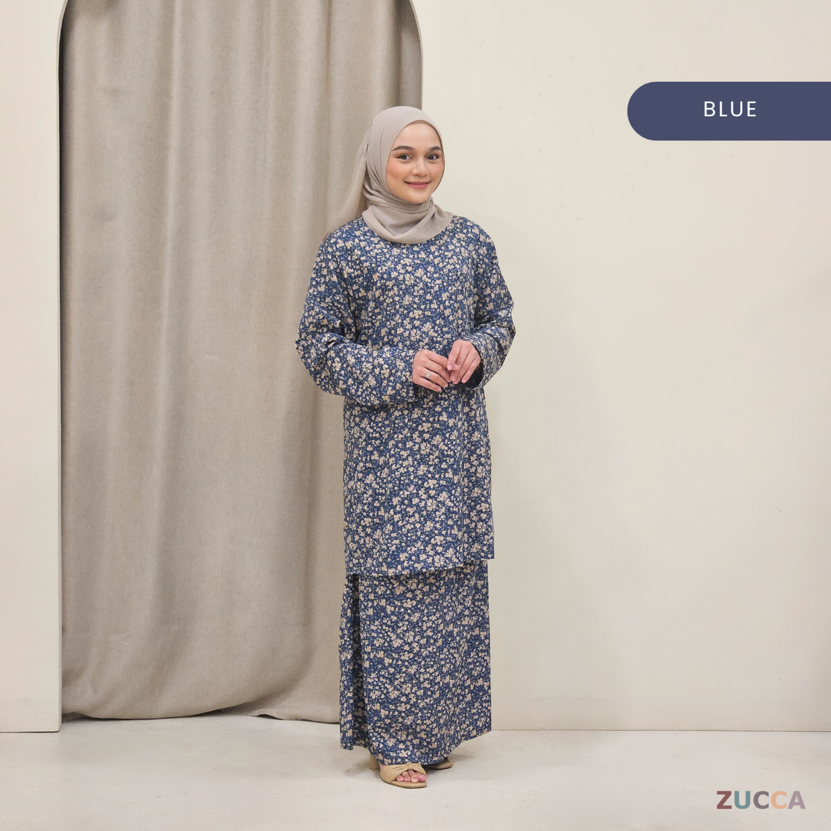 Edrin Printed Floral Baju Kurung SH002