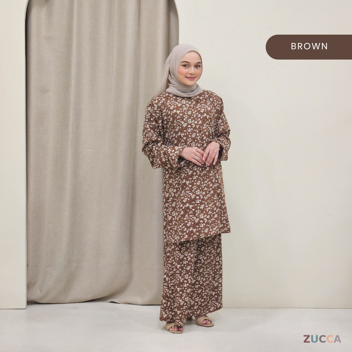 Edrin Printed Floral Baju Kurung SH002