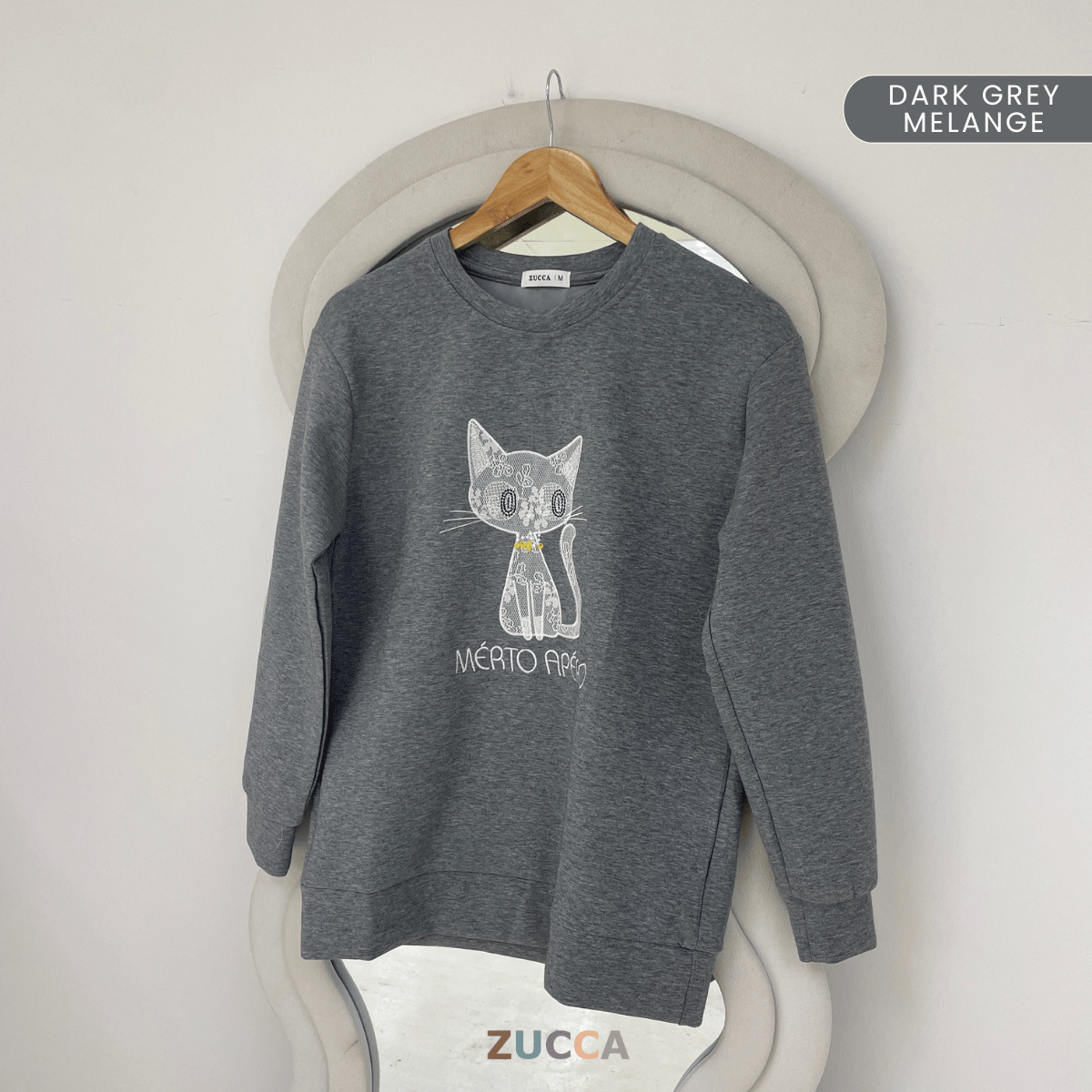 ZUCCA LAVEENA SWEET CAT CASUAL SWEATSHIRT - MA151