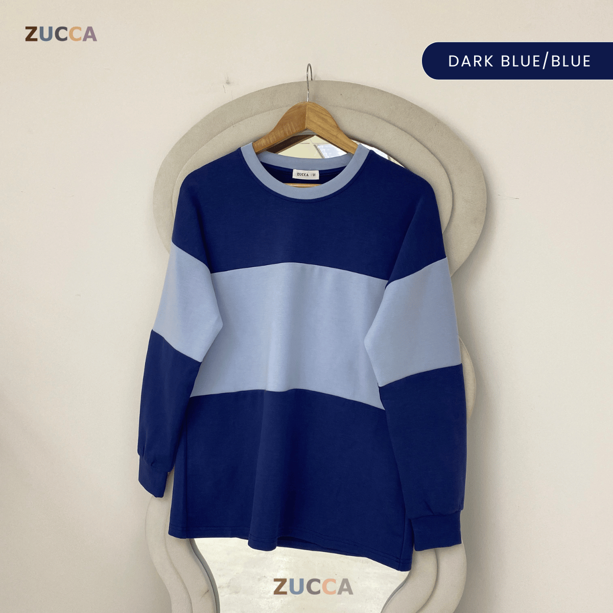 ZUCCA ELINA CASUAL COLOUR BLOCK LONG SLEEVE TOP - MA087