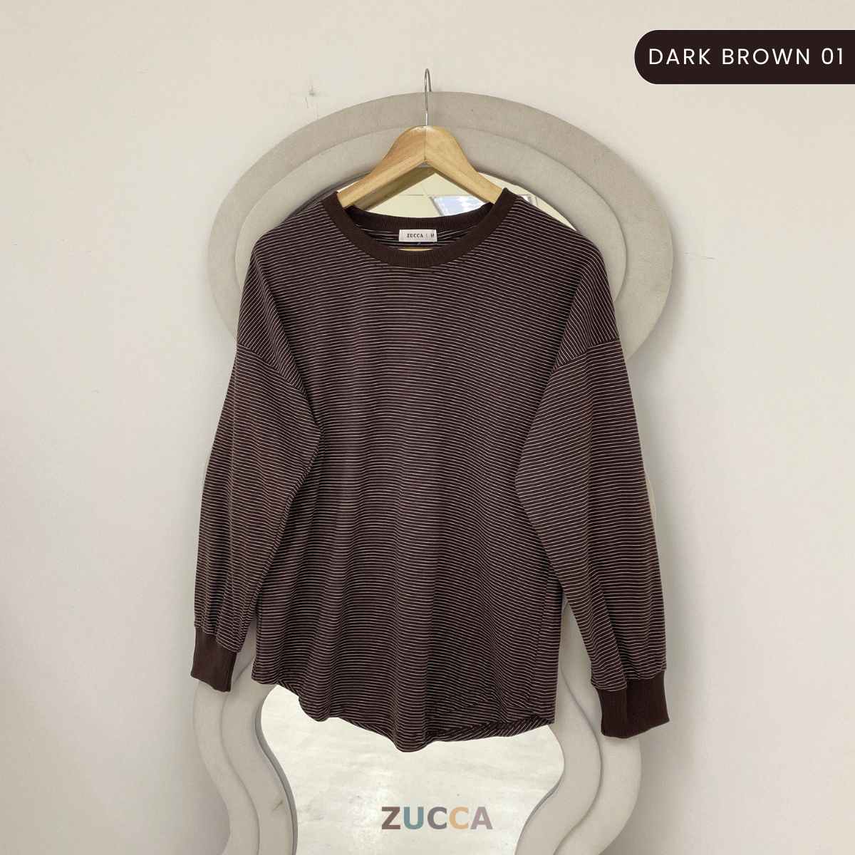 ZUCCA AZUNA CASUAL FINE STRIPE LONG SLEEVE TOP - MA172