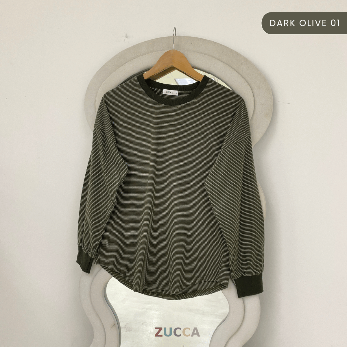 ZUCCA AZUNA CASUAL FINE STRIPE LONG SLEEVE TOP - MA172